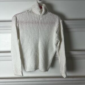 White soft fuzzy sweater